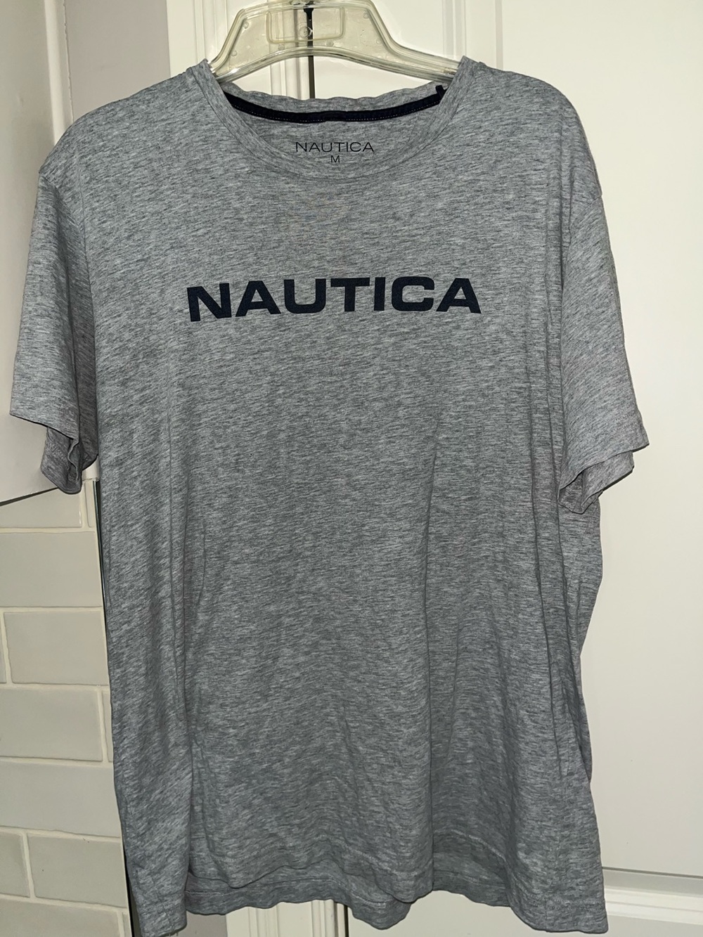 Nautica Men's Gray Short Sleeve T-Shirt M cotton